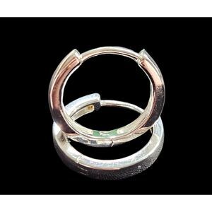 Silver Huggie 3g "IBB CN" Marked Earrings .5" Diameter